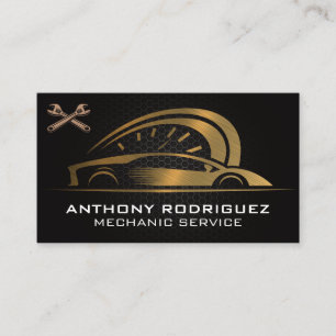 Gold Auto Logo   Koolstofvezel   Wrenches Visitekaartje