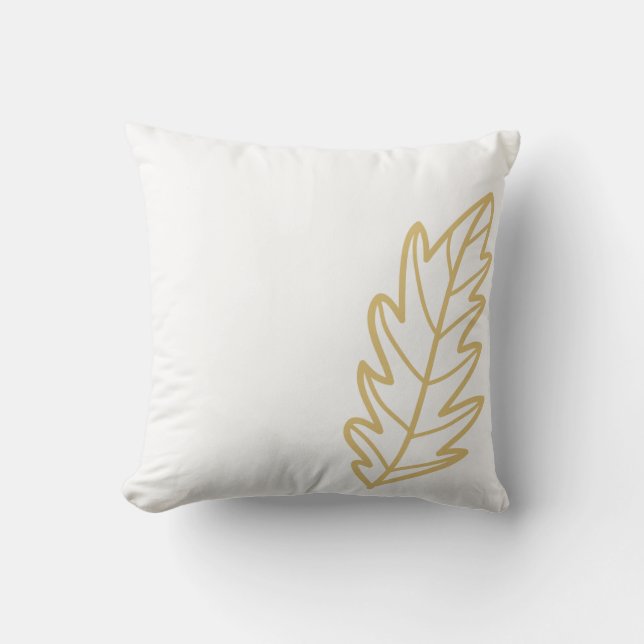 Gold Autumn Leaf Pillow Kussen (Voorkant)