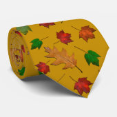 Gold Autumn Leaves Pattern Stropdas (Opgerold)
