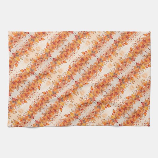 Gold Autumn Leaves Theedoek (Horizontaal)