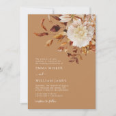 Gold Autumn Modern Waterverf Terracotta Wedding Kaart (Voorkant)