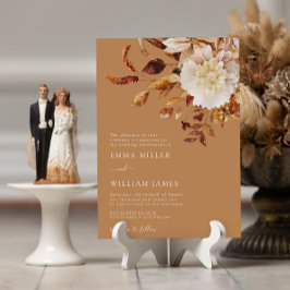 Gold Autumn Modern Waterverf Terracotta Wedding Kaart