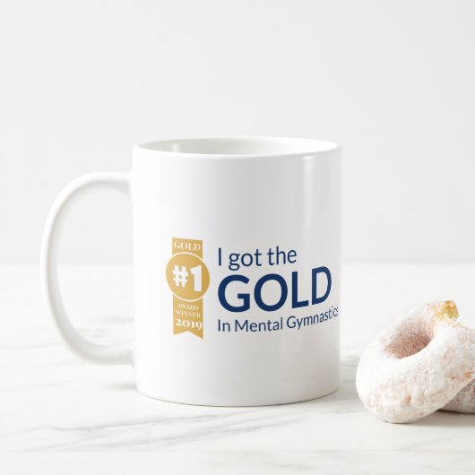 Gold Award in Mental Gymnastics Funny Mug Koffiemok (Met donut)
