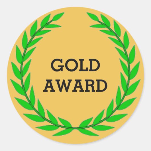 GOLD AWARD RONDE STICKER (Voorkant)