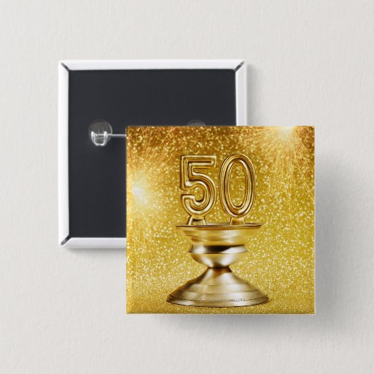 Gold Awards Vierkante Button 5,1 Cm (Voorkant /achterkant)