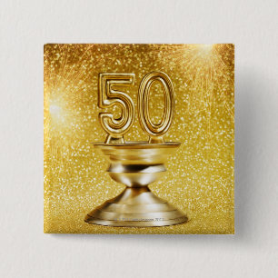Gold Awards Vierkante Button 5,1 Cm
