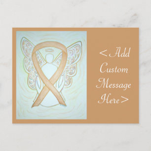 Gold Awareness Ribbon Angel - Aangepast Briefkaart