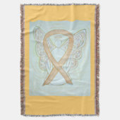 Gold Awareness Ribbon Angel - Aangepaste Drijfband Deken (Voorkant Verticaal)