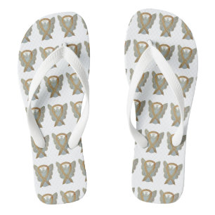 Gold Awareness Ribbon Angel - Aangepaste Teenslipp Teenslippers