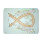 Gold Awareness Ribbon Angel Art Magnet Magneet (Horizontaal)