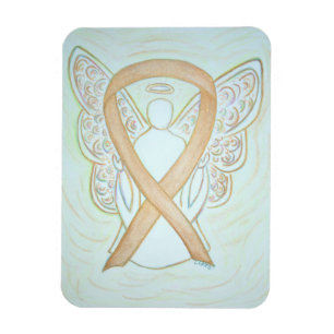 Gold Awareness Ribbon Angel Art Magnet Magneet