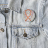 Gold Awareness Ribbon Angel Custom Art Button (In situ)