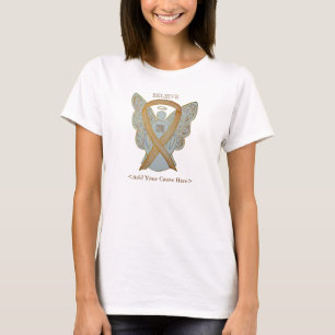 Gold Awareness Ribbon Angel Custom Want Shirten T-shirt