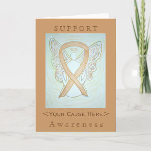 Gold Awareness Ribbon Angel Gepersonaliseerd Card Kaart