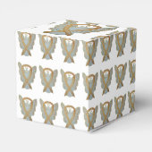 Gold Awareness Ribbon Angel Party Favor Boxes Bedankdoosjes (Achterkant)
