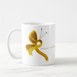 Gold Awareness Ribbon Butterfly Coffee Mok