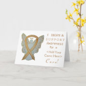Gold Awareness Ribbon Custom Want Angel-kaarten Kaart (Gele Bloem)