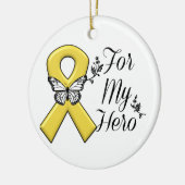 Gold Awareness Ribbon for My Hero Keramisch Ornament (Links)