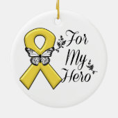 Gold Awareness Ribbon for My Hero Keramisch Ornament (Achterkant)