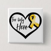 Gold Awareness Ribbon for My Hero Vierkante Button 5,1 Cm (Voorkant)
