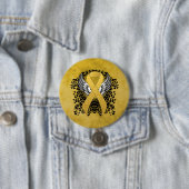 Gold Awareness Ribbon met Wings Ronde Button 7,6 Cm (In situ)