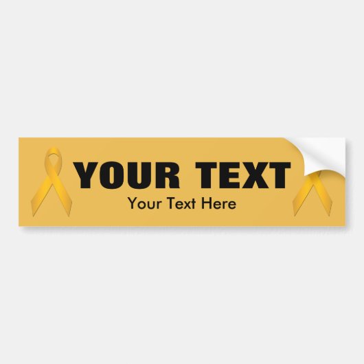 Gold Awareness Ribbon Sjabloon Bumpersticker (Voorkant)