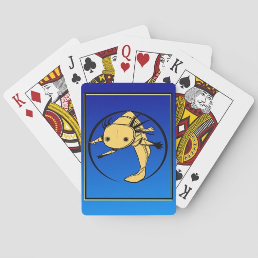 Gold Axie op donkerblauwe speelkaarten (Achterkant)