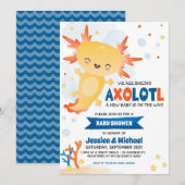 Gold Axolotl Boy Baby shower Kaart (Voorkant / Achterkant)