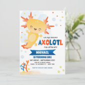 Gold Axolotl Boy Birthday Kaart (Staand voorkant)