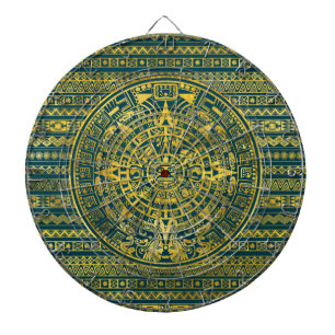 Gold Aztec Inca Mayan Calendar Dartbord