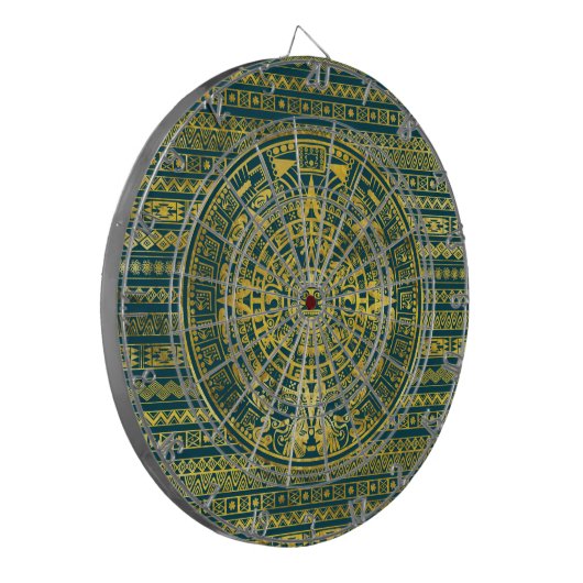 Gold Aztec Inca Mayan Calendar Dartbord (Voorkant Links)