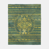 Gold Aztec Inca Mayan Calendar Fleece Deken (Voorkant)