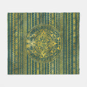 Gold Aztec Inca Mayan Calendar Fleece Deken (Voorkant (Horizontaal))