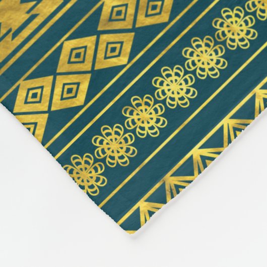 Gold Aztec Inca Mayan Calendar Fleece Deken (Hoek)