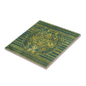 Gold Aztec Inca Mayan Calendar Tegeltje (Zijkant)