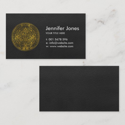 Gold Aztec Inca Mayan Calendar Visitekaartje (Voorkant / Achterkant)