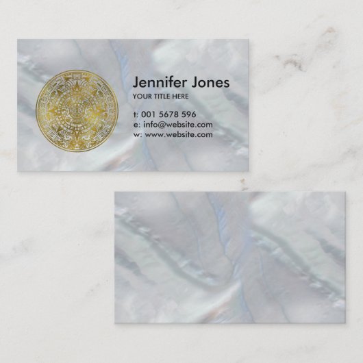 Gold Aztec Inca Mayan Calendar Visitekaartje (Voorkant / Achterkant)