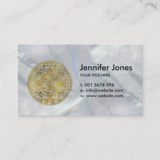 Gold Aztec Inca Mayan Calendar Visitekaartje (Voorkant)