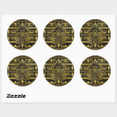 Gold Aztec Inca Mayan Masker Ronde Sticker (Vel)