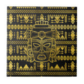 Gold Aztec Inca Mayan Masker Tegeltje (Voorkant)