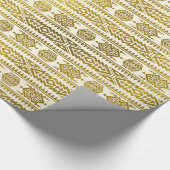 Gold Aztec Peruvian Tribal Pattern Cadeaupapier (Hoek)