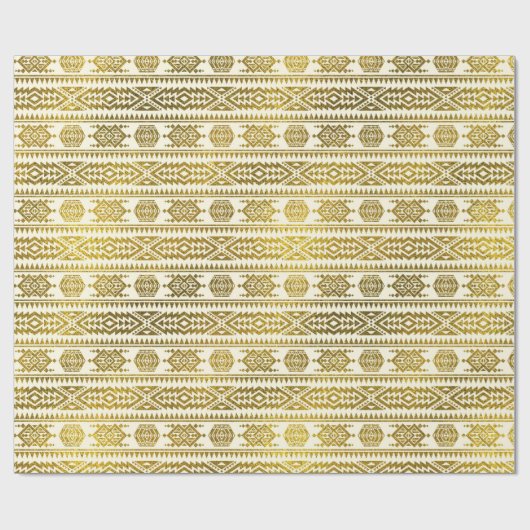 Gold Aztec Peruvian Tribal Pattern Cadeaupapier (Vlak)
