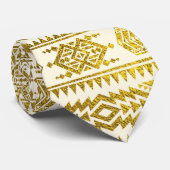 Gold Aztec Peruvian Tribal Pattern Stropdas (Opgerold)