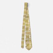 Gold Aztec Peruvian Tribal Pattern Stropdas (Achterkant)