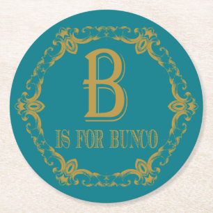 Gold B is voor Bunco Ronde Kartonnen Onderzetter