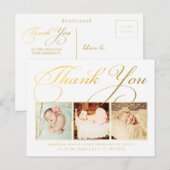 Gold Baby Bedankt Sip & See Briefkaart (Voorkant / Achterkant)