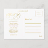 Gold Baby Bedankt Sip & See Briefkaart (Achterkant)