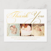 Gold Baby Bedankt Sip & See Briefkaart (Voorkant)