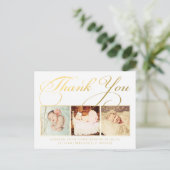 Gold Baby Bedankt Sip & See Briefkaart (Staand voorkant)