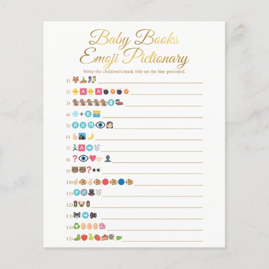Gold Baby Books Emoji Pictionary Game (Voorkant)